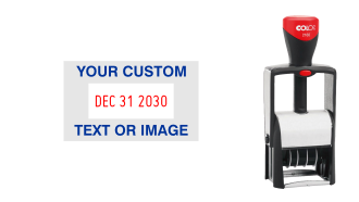 Order Now! 2000 Plus Classic Line 2160 Date Stamp with custom text makes sorting, organizing, and labeling your office documents easier. Free Shipping. No Sales Tax - Ever!