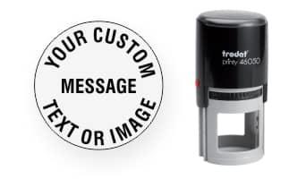 Order Now! Trodat Printy 46050 Round Rubber Stamp. Add lines of text, upload artwork, or both. Free Shipping. No Sales Tax - Ever!