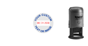 Order Now! Trodat 46130 Round Date Stamps. Add custom text or artwork around the adjustable date. Free Shipping. No Sales Tax - Ever!