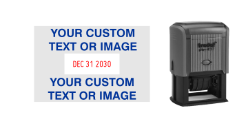 Order Now! Trodat Print 4727 Plastic Date Stamp. Add custom text or artwork around the adjustable date. Free Shipping. No Sales Tax - Ever!