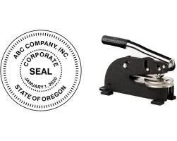 Order Now! Shiny EZ Heavy Duty Corporate Seal Embosser. Customize the pre-made template with your information. Free Shipping. No Sales Tax - Ever!