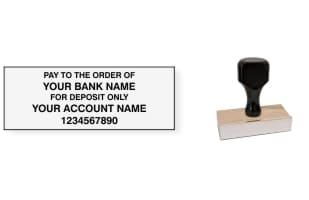 Personalize your own Wood Knob Standard Check Endorsement Stamp today! Just enter your bank, name and account number. Free shipping! No Sales Tax!