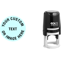 Order Now! 2000 Plus Printer R30 Round Self-Inking Stamp. 1-1/4 inch diameter impression. Free Shipping! No Sales Tax - Ever!