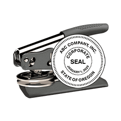 custom corporate seal embosser with predesign template design preview
