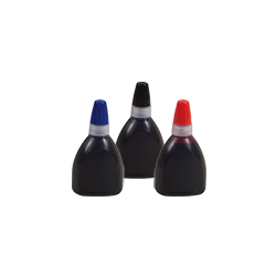 picture of 3 plastic bottles of Xstamper stamp ink