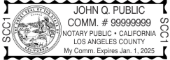 California State Rectangle Notary Seal