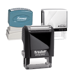 trodat, 2000 plus and xtamper custom rectangle stamp product lineup