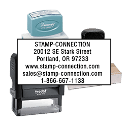 large address stamp with preset design preview