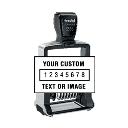 custom dater, number, and text stamps with preview design