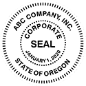 image of a round, corporate seal, embosser design template