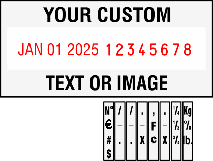 image of Shiny 6408 heavy duty date, number, and text stamp impression
