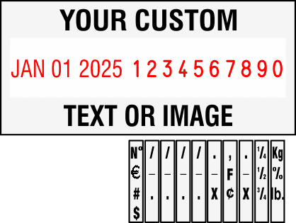 image of Shiny 6410 heavy duty date, number, and text stamp impression