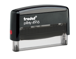 Trodat Printy 4916 custom rubber stamp made to order. Add lines of text, upload artwork, or both. Free Shipping. No Sales Tax - Ever!