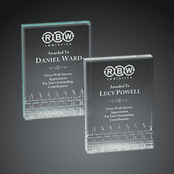 faceted acrylic awards, black background