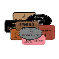 Engraved Leather Name Tags