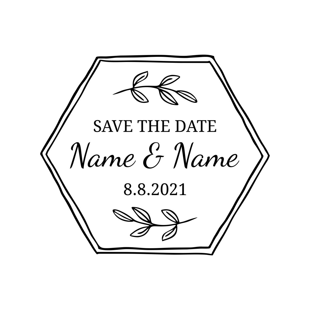 Wedding Handheld Or Desktop Embosser with a 1-5/8" round 'Save The Date' #2 design. Personalize it by adding your name. Free Shipping. No Sales Tax!