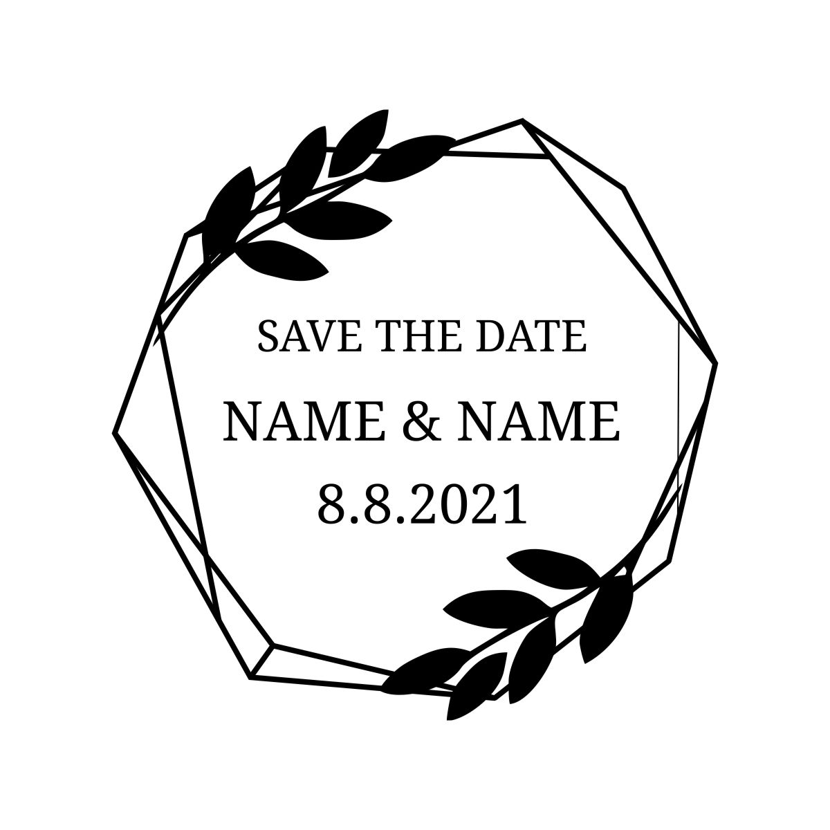 Handheld & desktop wedding embossers with a 1-5/8" Save The Date "Design #6". Customize it by adding your name. Free Shipping. No Sales Tax!