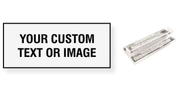 Custom 1.25 x 3 Acrylic See-Thru stamps made & shipped daily. Free same day shipping. Excellent customer service. No sales tax!