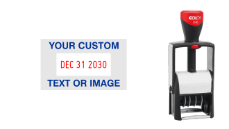 COLOP Classic Line 2160 Date Stamp with custom text makes sorting, organizing, and labeling your office documents easier. Free shipping!