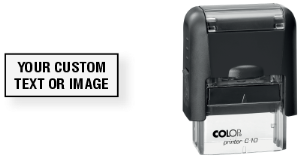 Custom COLOP Series C self-inking stamp makes your repetitive writing tasks fast and easy! COLOP compact series stamps. 8 unique ink colors! Free shipping! No Sales Tax!