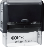 Customizable 7/8" x 2-3/8" COLOP PC40 self-inking stamps. Pick from 8 unique ink colors. 1 business day turn around! COLOP Compact Series Stamp