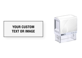 Customize your own 3/4" x 1 7/8" COLOP Printer stamp. Add text, preset designs or upload your own artwork! 1 business day turnaround! Free shipping!