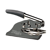 Shiny Handheld 1 5/8" Square Embosser. Customize the 1.625 "x 1.625" impression with your text or custom artwork. Free Shipping!