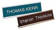 Order Now! 2" x 10" Desk Sign with Aluminum Holder. Engraved acrylic sign with over 20+ different color combinations. Free Shipping. No Sales Tax!