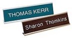 Order Now! 1-1/2" x 10" Desk Sign with Aluminum Holder. Engraved acrylic sign with over 20+ different color combinations. Free Shipping. No Sales Tax!