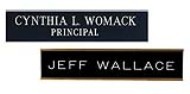 1-3/4 x 10 wall sign with an aluminum wall holder. 3 Line of Custom Text. Custom signs available with 20+ different color combinations. Free shipping!