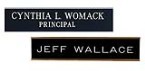 1 x 10 wall sign with an aluminum wall holder. 1 Line of Custom Text. Custom signs available with 20+ different color combinations. Free shipping!
