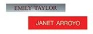 1" x 6" 2 Ply custom engraved plastic desk sign's are available in over 25 color combinations! 1 business day turnaround!  Free shipping! No sales tax!