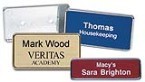 Custom Name Tag w/Frame 1"x3". Upload your artwork, choose your clip style, and checkout. Free Shipping! No Minimums To Order!