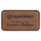 Custom leather name tags made daily. 9 unique leather colors, magnetic backing, & water resistant. Free same day shipping. No sales tax - ever.