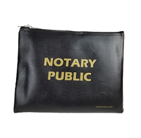 Prevent Identity Theft - Large Lockable black zippered supplies bag holds all of your small notary supplies. Pad lock included. Free Shipping! No Sales Tax!