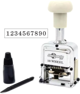 Order Now! 10 Wheel Automatic Numbering Machine. Numbers advance forward automatically in 8 different sequences. Free same day shipping. No Sales Tax - Ever!