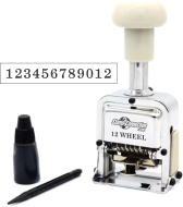 Order Now! 12 Wheel Automatic Numbering Machine. Numbers advance forward automatically in 8 different sequences. Free same day shipping. No Sales Tax - Ever!