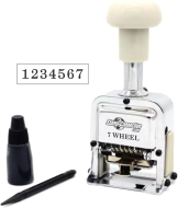 Order Now! 7 Wheel Automatic Numbering Machine. Numbers advance forward automatically in 8 different sequences. Free same day shipping. No Sales Tax - Ever!