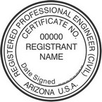 Arizona Registered Professional Engineer Seals