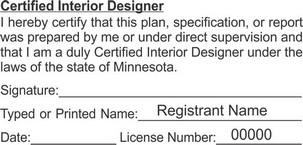 Minnesota Rectangle Certified Interior Designer Seals