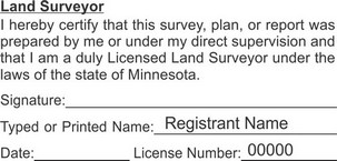 Minnesota Rectangle Licensed Land Surveyor Seals