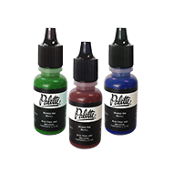 Palette ink sticks to most surfaces & is a great all purpose stamp ink. Vivid color dries like dye ink. Available in a 1/2 Oz bottle. Free Shipping!