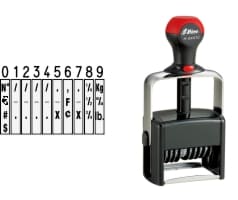 Order Now! Shiny 64410 Number Stamp. Comes with 10 adjustable number bands with digits 0-9 and other symbols. Free Shipping. No Sales Tax - Ever!