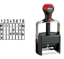 Order Now! Shiny 6448 Number Stamp. Comes with 8 adjustable number bands with digits 0-9 and other symbols. Free Shipping. No Sales Tax - Ever!