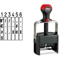 Order Now! Shiny 6556 Number Stamp. Comes with 6 adjustable number bands with digits 0-9 and other symbols. Free Shipping. No Sales Tax - Ever!