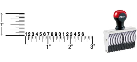 Shiny 1-16 Traditional Number Stamps have over-sized band wheels that make adjusting the numbers easy. Use with a separate ink pad of your choice.