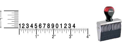 Shiny 2 1/2-14 Traditional Number Stamps have over-sized band wheels that make adjusting the numbers easy. Use with a separate ink pad of your choice.