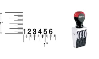 Shiny 2 1/2-6 Traditional Number Stamps have over-sized band wheels that make adjusting the numbers easy. Use with a separate ink pad of your choice.