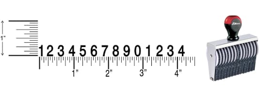 Shiny 3-14 Traditional Number Stamps have over-sized band wheels that make adjusting the numbers easy. Use with a separate ink pad of your choice.