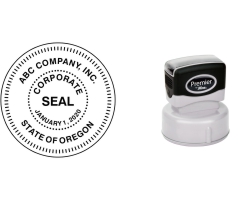 Order Now! Shiny Premier 535 Pre-Inked Corporate Seal pre-inked stamp. Pre-made template - just enter your details. Free shipping. No sales tax - ever!